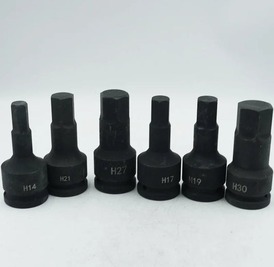3/4 Inch 100mm Impact Screwdriver Hex Bit Socket Electric Wrench Drill Adapter H12 to H32 Cr-Mo Hand Tool for Auto Repair