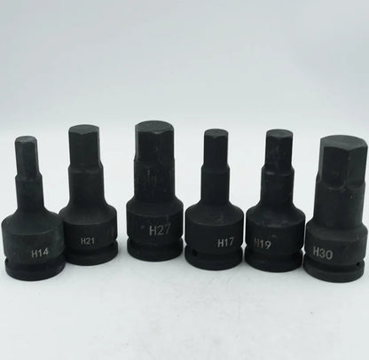 3/4 Inch 100mm Impact Screwdriver Hex Bit Socket Electric Wrench Drill Adapter H12 to H32 Cr-Mo Hand Tool for Auto Repair