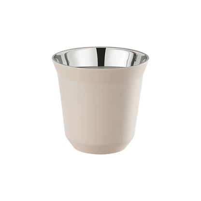 80ml New Simple Flat Bottom Cup Stainless Steel Double-layer Inner Tank Capsule Coffee Cup High-grade Solid Color Water Cup