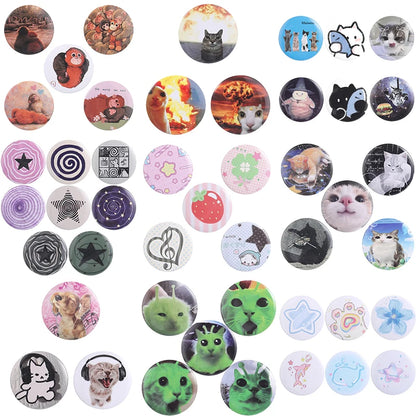 Funny Tinplate Pins Set Cats Dog Memes Dreamy Stars Collection Brooches Sweet Strawberry Musicial Note Badges Jewelry Gift