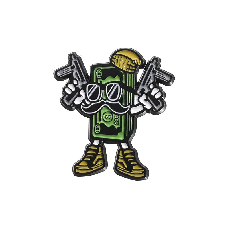Creative US Dollar Money Enamel Pins Collection Cartoon Banknote Get Rich Brooch Backpack Lapel Metal Badge Fun Jewelry for Gift
