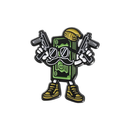 Creative US Dollar Money Enamel Pins Collection Cartoon Banknote Get Rich Brooch Backpack Lapel Metal Badge Fun Jewelry for Gift