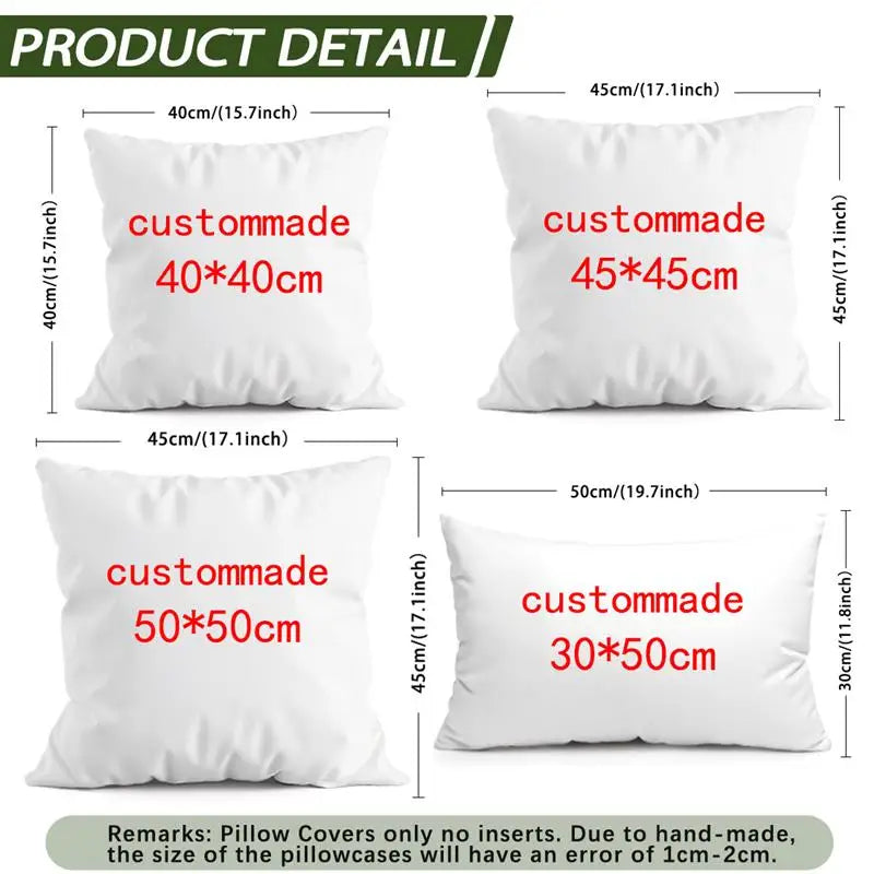 Custom Cushion Cover With Pictures Logo DIY Customized Throw Pillow Case Home Decorative Wedding Pets Baby Print Pillowcase