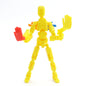 3D Printed Multi-Joint Movable Action Figure Yellow Humanoid Toy with Replaceable Hands Stress Relief Desktop Decor