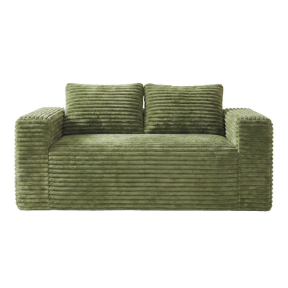 Boneless Deep Seat Double Sofa No Assembly Needed Foam Floor Cushion Sofa Plush Corduroy Fabric Apartment Bedroom Living Room