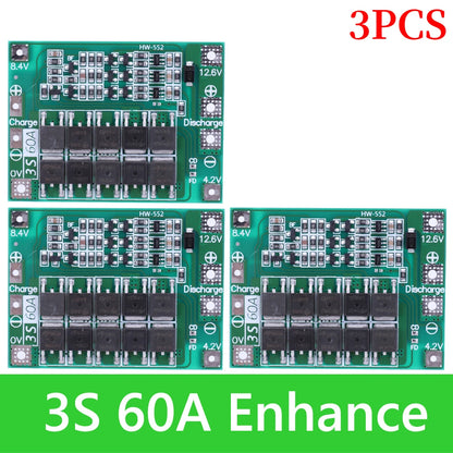 BMS 3S/4S 5A 10A 20A 25A 40A 60A Płytka zabezpieczająca ładowarkę do akumulatorów litowo-jonowych 18650 do wiertarki 12 V z funkcją wzmocnienia/balansu