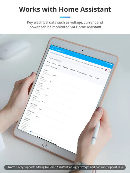 Zemismart Smart Energy Meter Zigbee Monitor Electric Sensor Measure Work with Tuya App Supports Home Assistant via Zigbee2MQTT