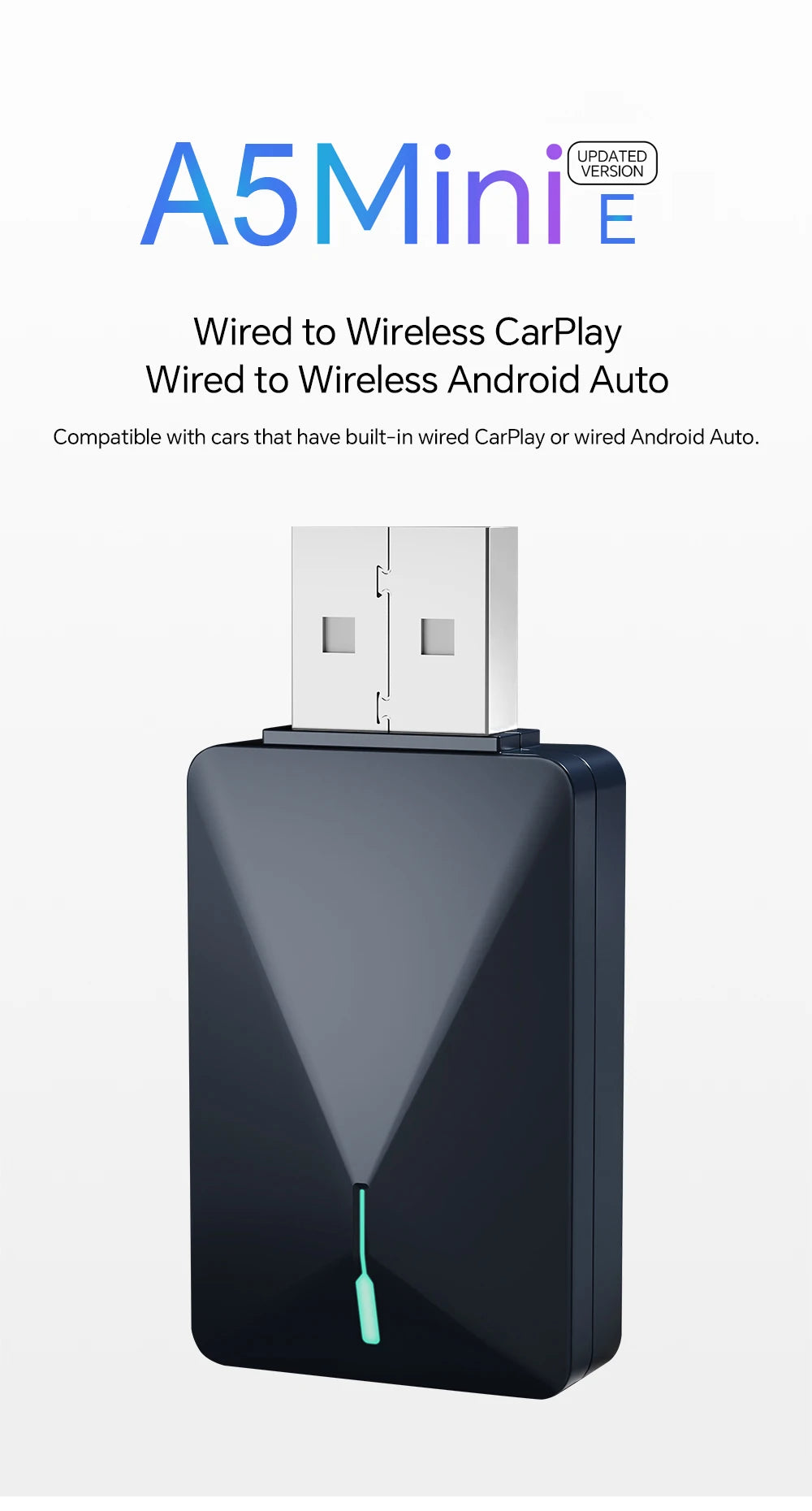 XUDA 2in1 Wireless CarPlay Dongle Wireless Android Auto Adapter AI Smart Box Car Intelligent Systems For Car With Wired CarPlay