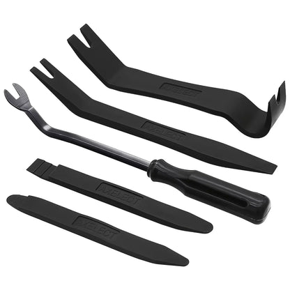 Universal Plastic Trim Removal Tool Kit – 5 Piece Non-Scratch Pry Tools for Car Interior Panel, Door Clips & Dash Disassembly