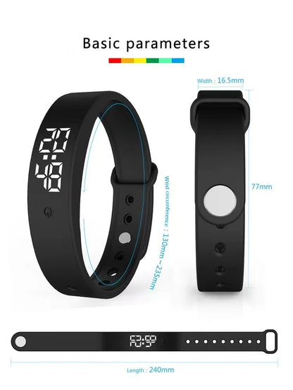 TESDINE Charging Vibration Reminder Silent Alarm Clock Temperature Measurement Waterproof Smart Watch