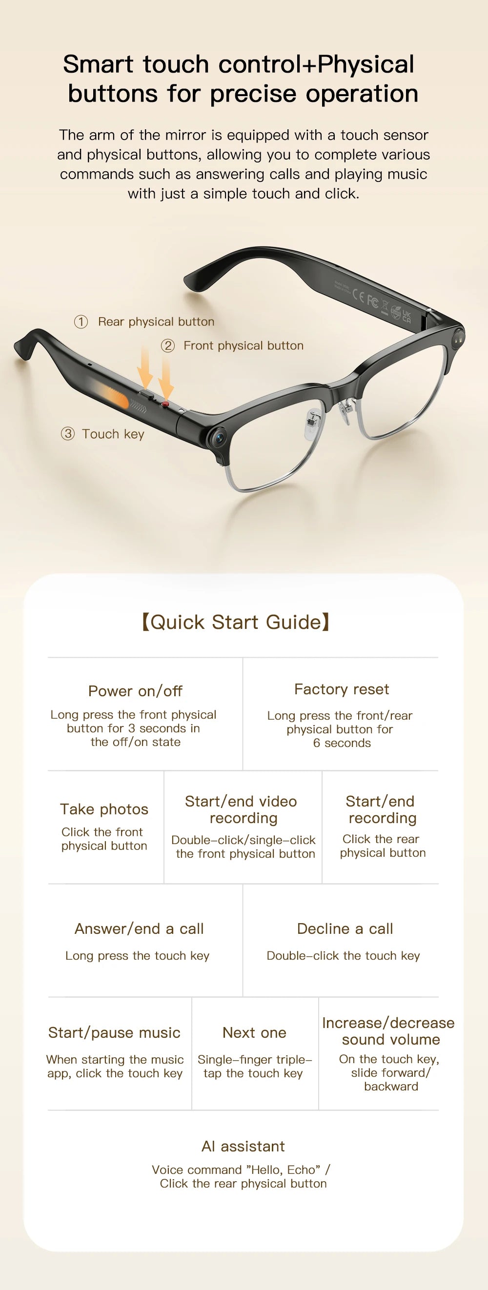 2026 New 8MP Ultra-Wide HD Camera Smart Glasses Video Record 4GB AI Photo Recognition BT Call Translation Voice Smart Glasses