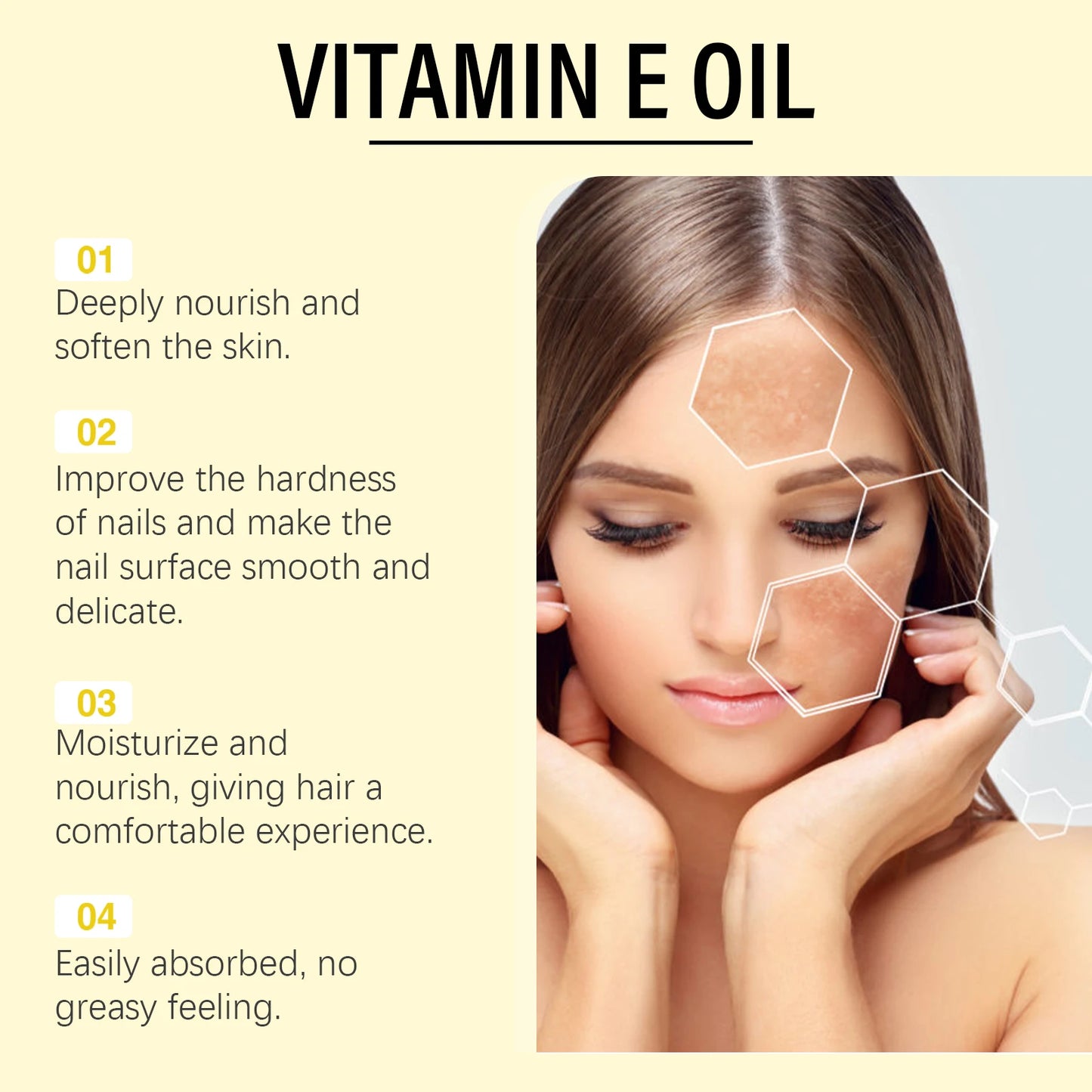 60ml Natural Vitamin E Essential Oil For Massage Skin Care Scraping Shower Face Body Nail Hair Eyelash Care Universal Daily Care