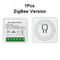 Tuya Smart Home ZigBee WiFi Smart Switch with Power Monitor 16A Mini Breaker Voice Control for Homekit Siri Alexa Google Alice