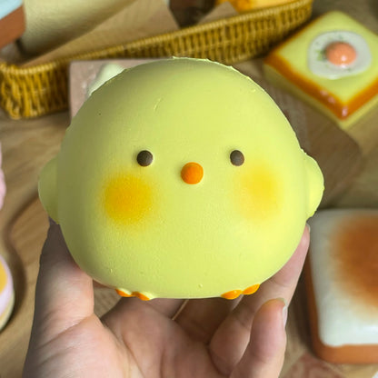 Giant Cute Chick Squishy Slow Rising Fidget Toy Stress Relief Anti-Anxiety Sensory Decompression Toy for Kids Adults ADHD Autism