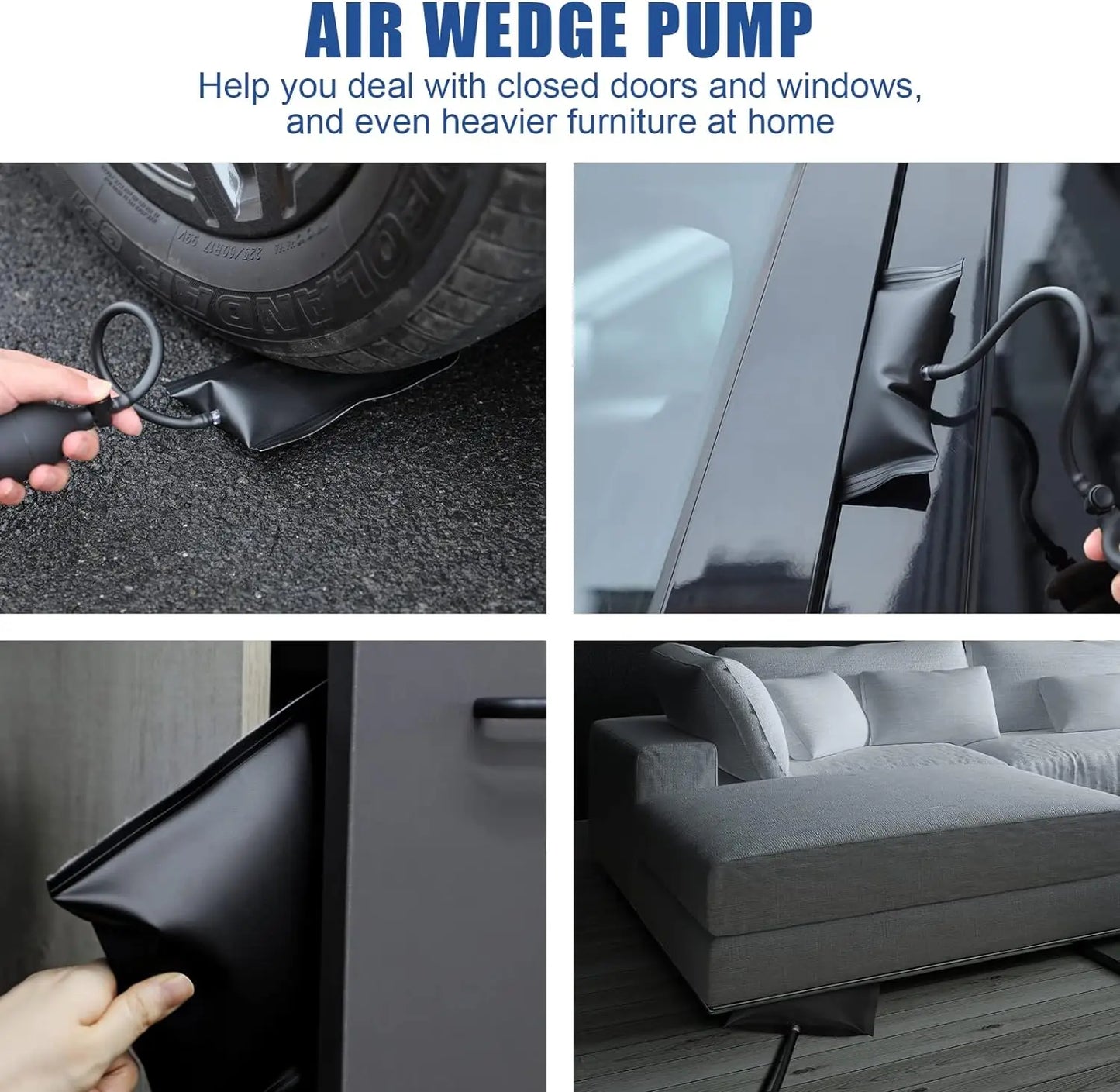 20PCS Car Door Tool Kit Inflatable Air Pump Auto Window Door Open Fixing Gripper Tools Long Reach Kits with Carrying Bag