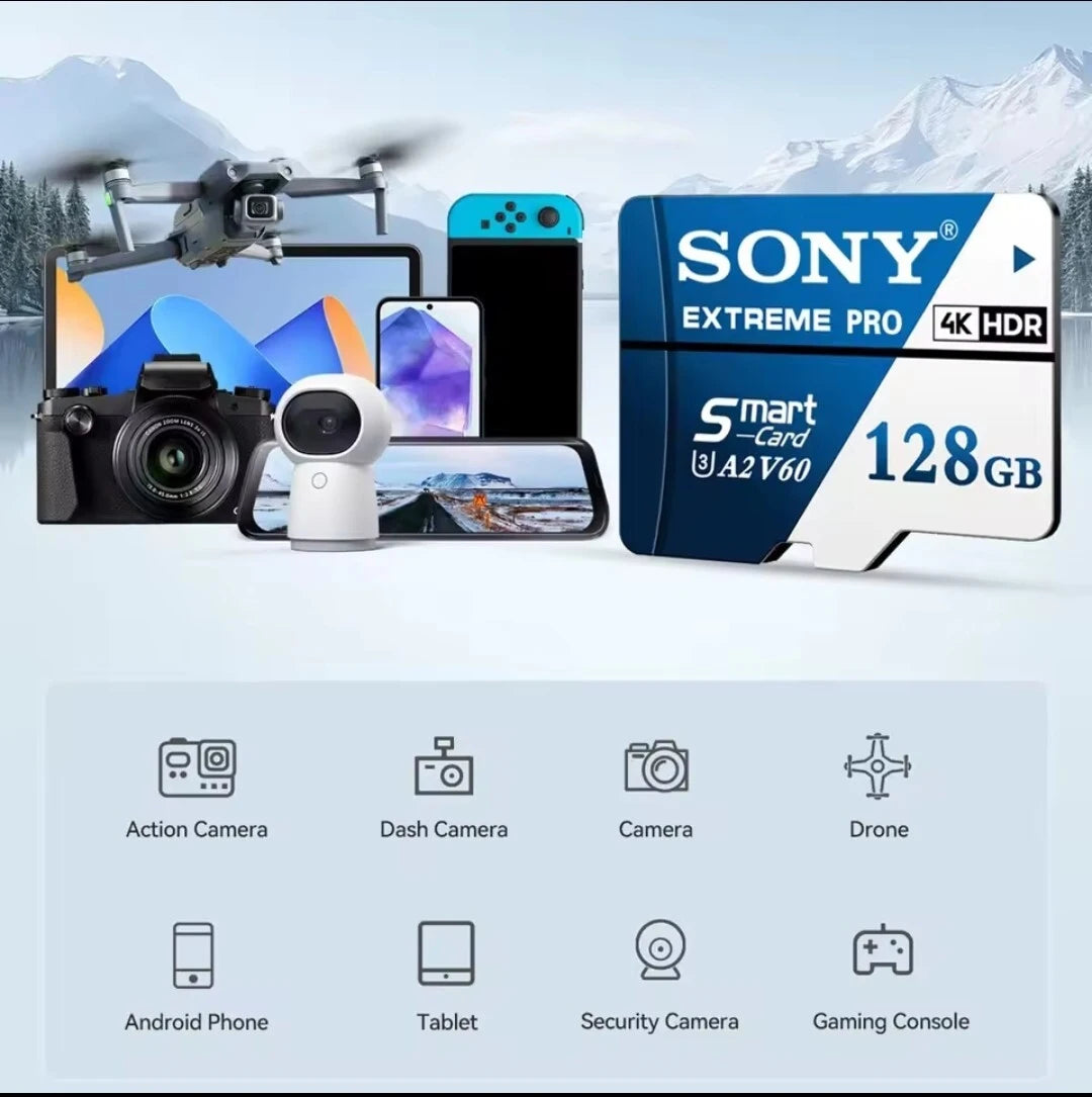 Original Sony Micro SD Card High Speed SD Memory Card 128GB U3 V60 TF Flash Cards For Phone Camera PC 1024GB 512GB 256GB 64GB