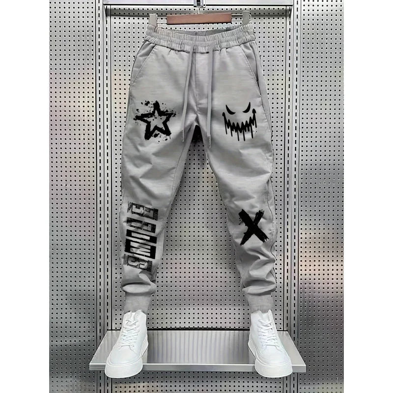 Men'S Trendy Printed Casual Fashion Pants Suitable For Outdoor Dates, Shopping, And Sports