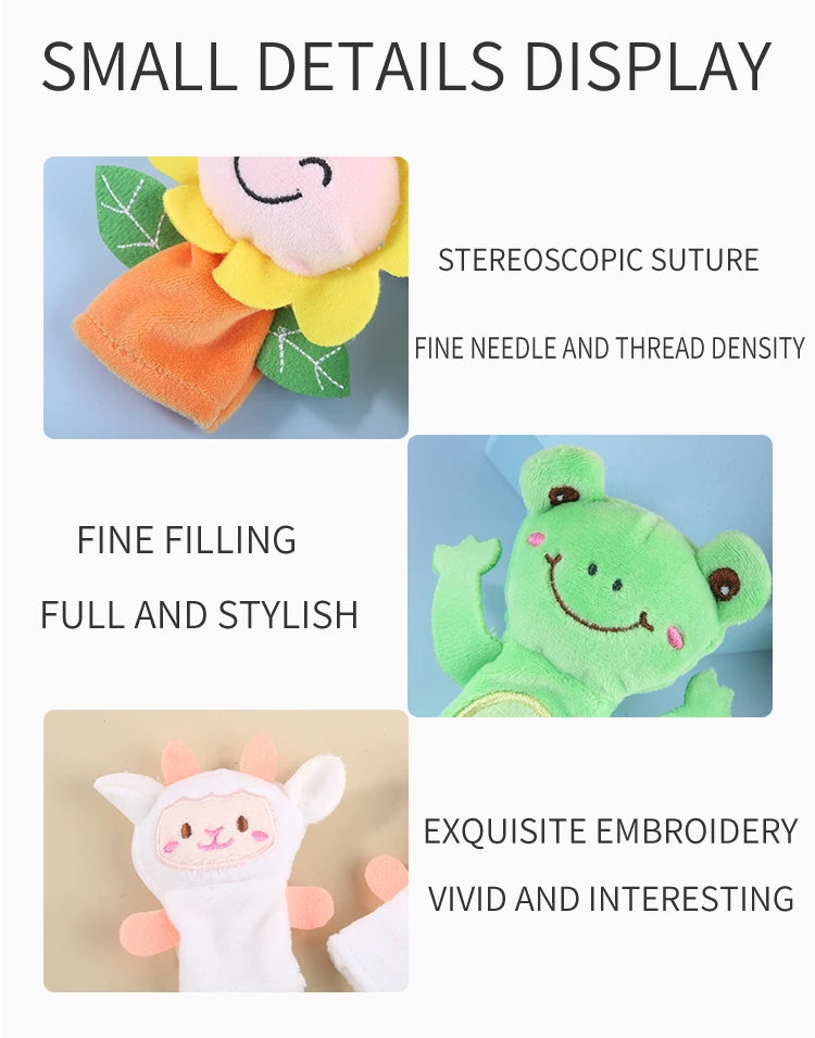 Children Animal Education Dolls Baby Finger Plush Doll kids Hand finger puppets Toy Teaching Aids Boys Girls tell story material