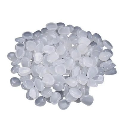 300Pcs the Garden of Light on the Dark Pebbles for Yard Rock and Manwalk Decoration Fairy Tale Garden DIY Decorative Luminous Stone