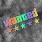 Wanted Star Vinyl Decal - Waterproof Motorcycle Car Scooter Sticker for Fuel Tank Side Panel DIY Decoration