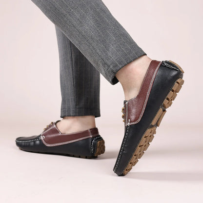 Men's Sleek Casual Lace-Up Loafers, Men's Slip-On Style Walking Footwear, Men's Non Slip Outdoor Wear-Resistant Driving Shoes