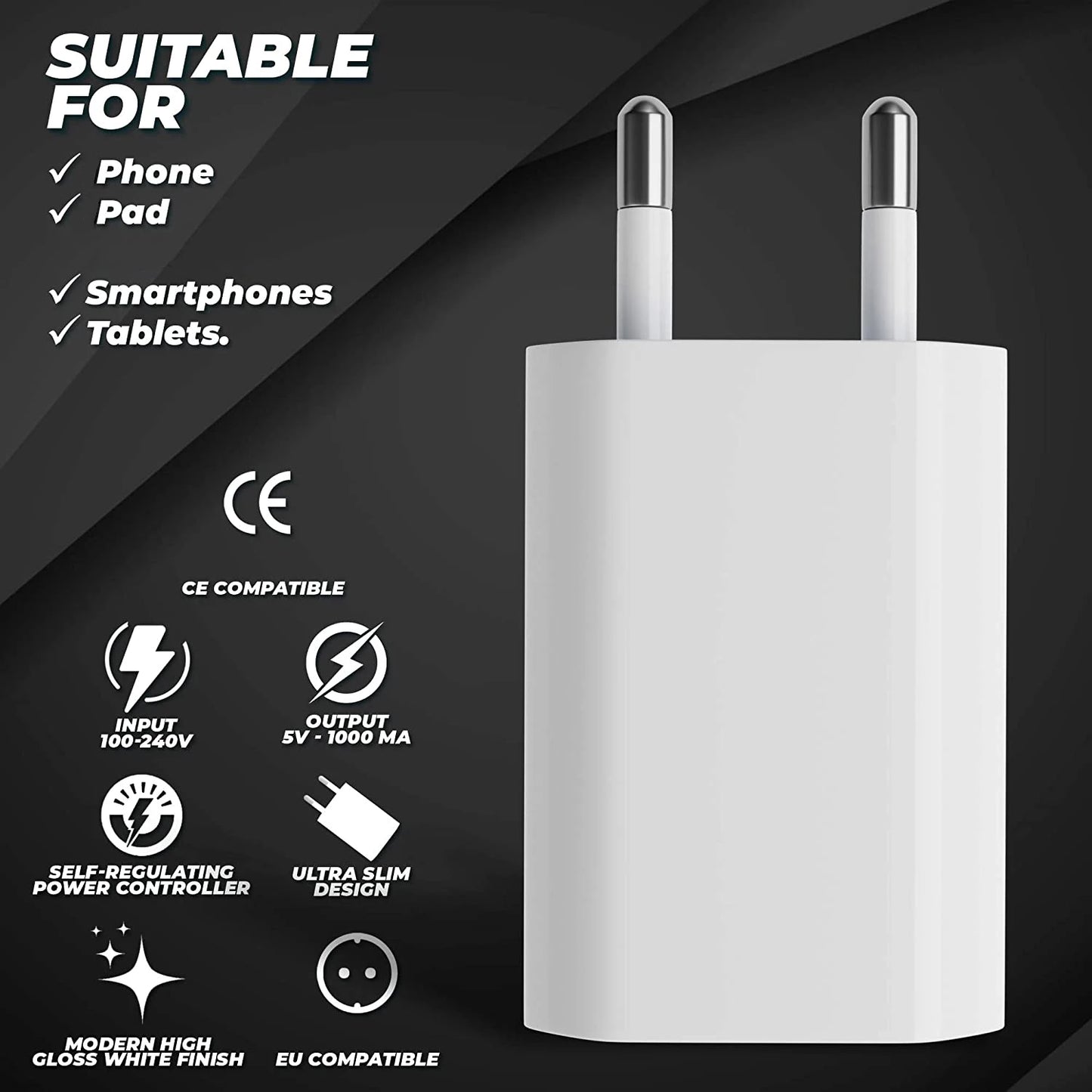 1-5Pcs Universal 5V 1A EU Plug USB Home Travel Mobile Phone Charger For Samsung Xiaomi Redmi  Huawei Charger Power Wall Adapter