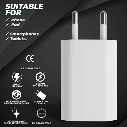 1-5Pcs Universal 5V 1A EU Plug USB Home Travel Mobile Phone Charger For Samsung Xiaomi Redmi  Huawei Charger Power Wall Adapter