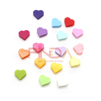 100pcs MOC 39739 Tile Round 1x1 Heart Building Blocks Sets Love Peach Compatible with Educational Creative Kids Children Toys