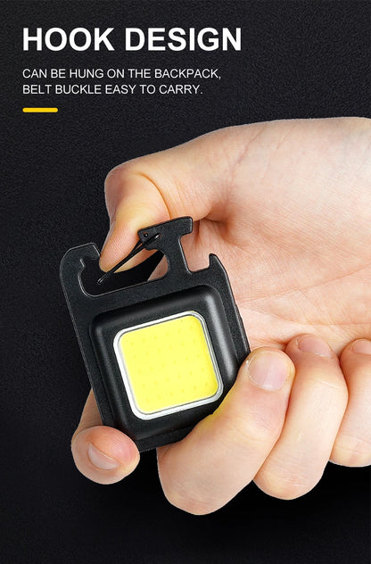 Convenient Carry-on Keychain Camping Light Multi-function COB Rechargeable Emergency Light Mini High Bright Camping Lights
