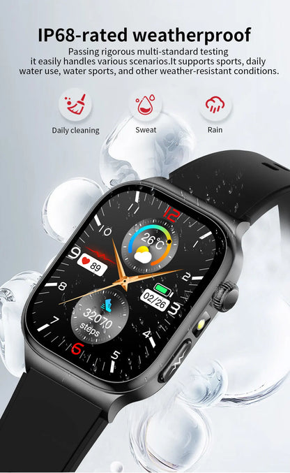 New Blood Lipids Uric Acid Blood pressure Smart Watch Men ECG+PPG Fitness Tracker Clock Heart Rate Bluetooth call Smart watches