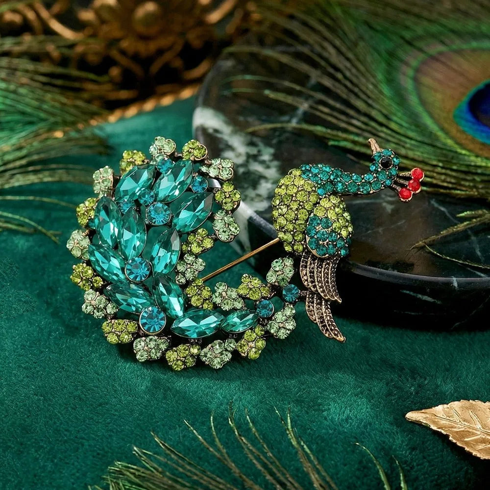 Baroque Luxury Peacock and Phoenix Design Brooches for Men and Women, Jewelry, Fashion Accessories, and Party Gifts