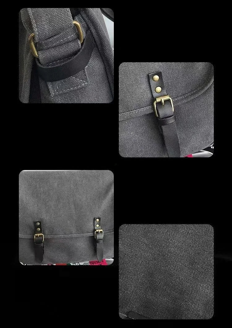 Canvas Large Capacity Mens Casual Handbags Vintage Shoulder Messenger Bag Leisure Student Satchel Package Bolsos Crossbody Bags