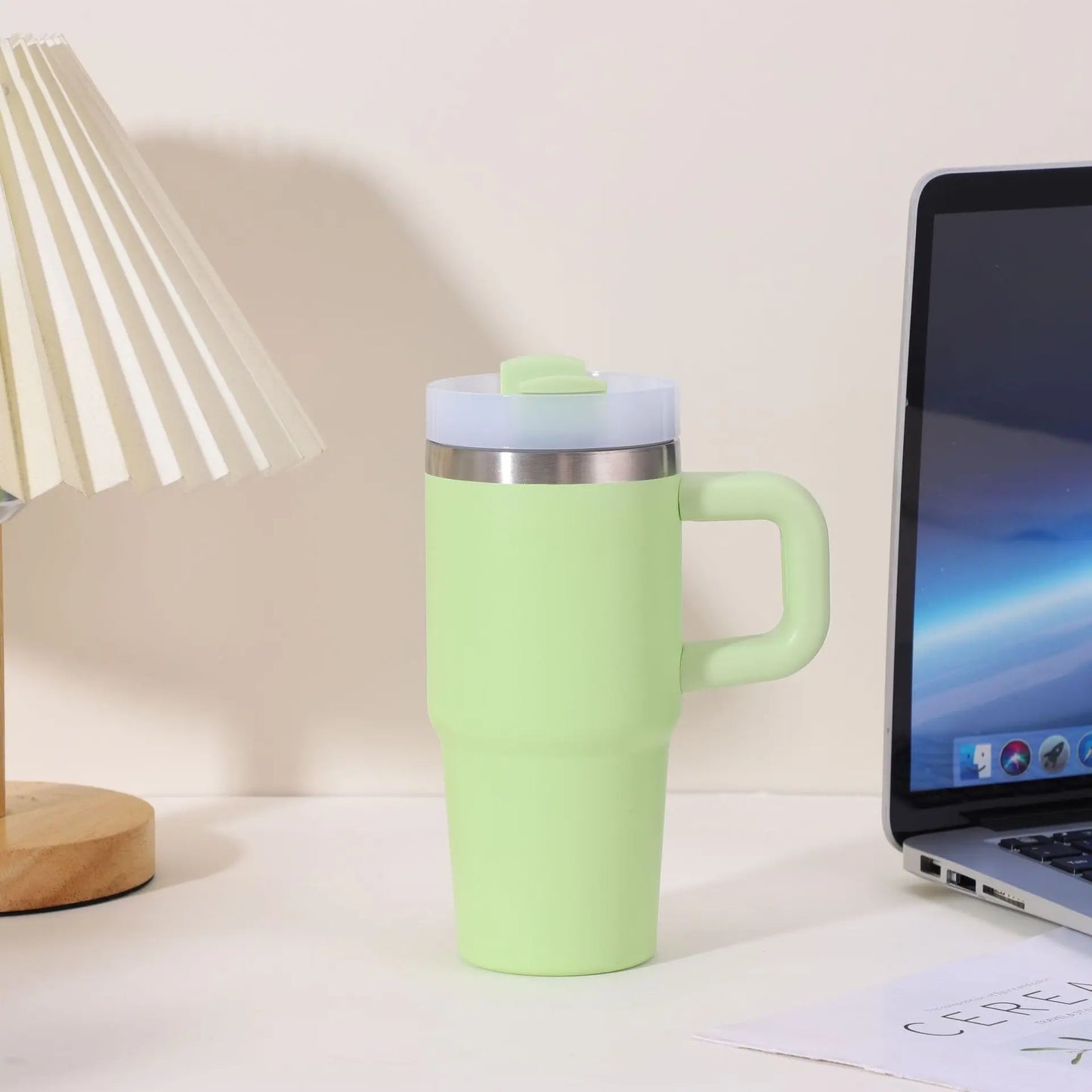 14oz Car Mug with Handle Double-layer Vacuum Coffee Cup Portable Sport Water Bottle 304 Stainless Steel Travel Thermal Cup