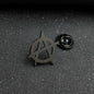 Classic Round Five-pointed Star Gold-plated Brooch, Men's Collar Lapel Pin Black, Suit Accessories, Gift for Husband