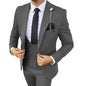 Solid Men's 3 Piece Suit Slim Fit Men Tuxedo Suit Party Wedding Prom Business One Button Peak Lapel Blazer Jacket Vest Pants Set