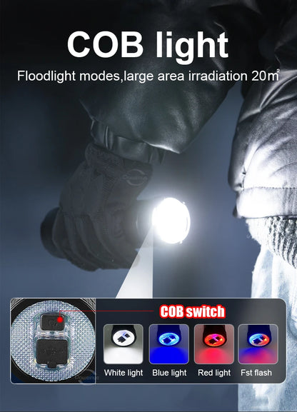 High Power ABS Flashlight White Laser Flashlight Built-in Battery Type-C Charging Tactical Torch Multifunctional Emergency Lamp