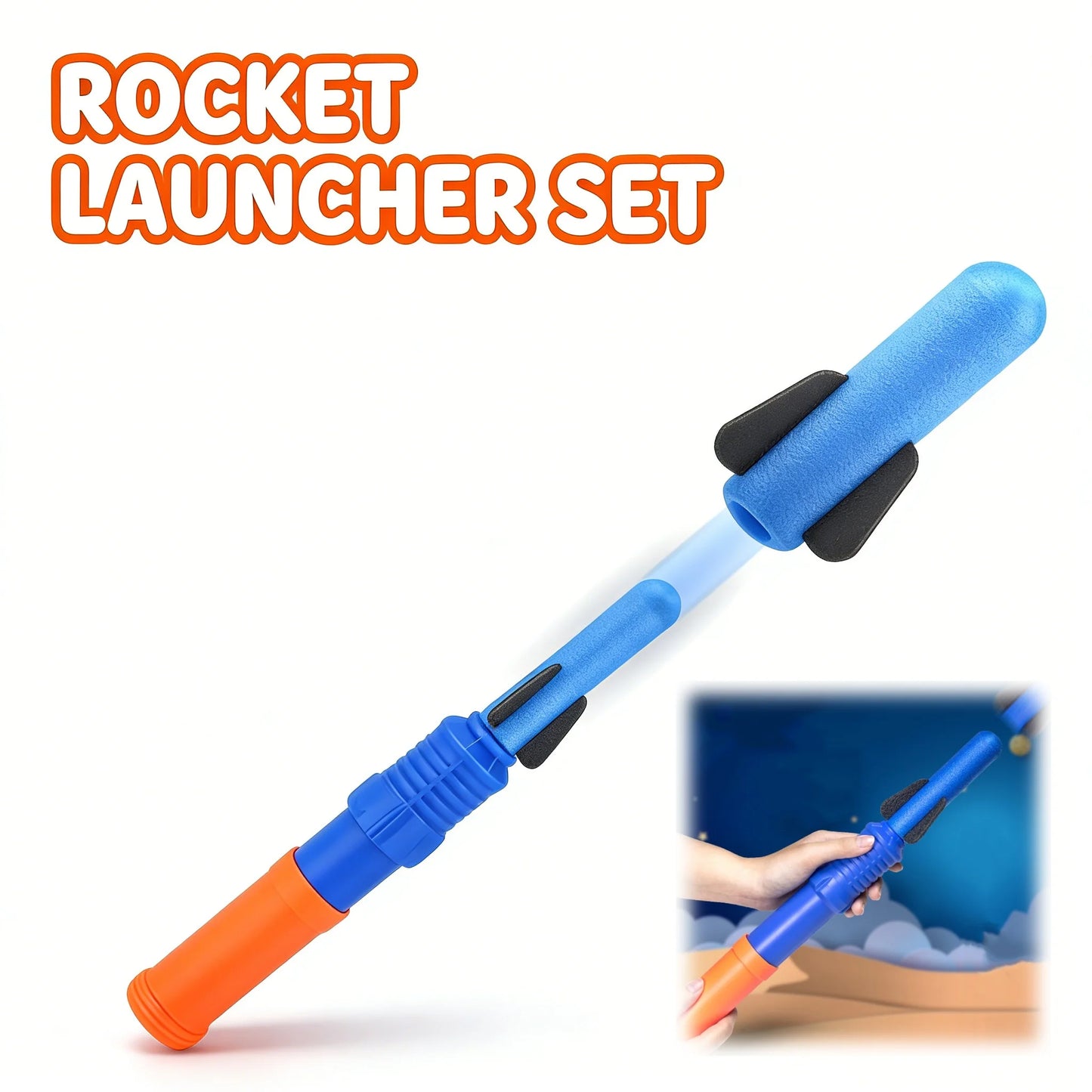 3/7pcs Hand-Propelled Rocket Launcher Toy Set Foam Rocket Children Outdoor Funny Summer Garden Game Birthday Gift Party Discount