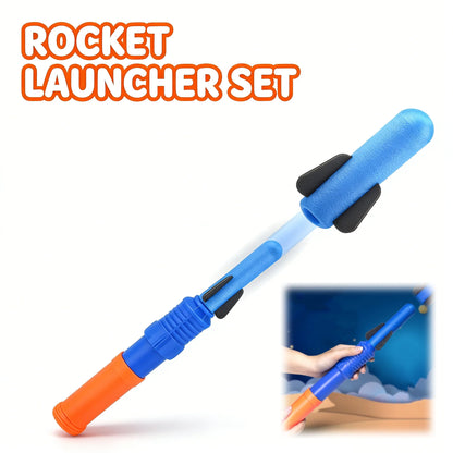 3/7pcs Hand-Propelled Rocket Launcher Toy Set Foam Rocket Children Outdoor Funny Summer Garden Game Birthday Gift Party Discount