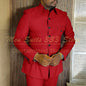 Safari Men's Suits For Business Elegant Single Breasted Blazer Lining 2 Piece Jacket Pants Outfits Regular Length Blazer