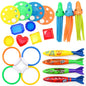 Swimming Diving Toys Set for Kids Children's Pool Treasure Hunt Games Diving Torpedo Water Ring Diamond Water Suit Toys Gift