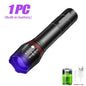 395nm LED UV Flashlight Rechargeable Zoomable Torch Light for Pet Urine Stain Detector Tools Lantern Money Fluorescer Detector
