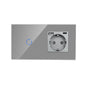 Bingoelec Grey Smart Light Switch and WiFi Wall Socket with Crystal Glass Panel Switches with Sockets Home Improvement