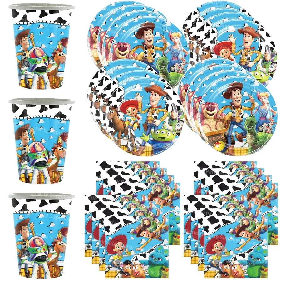 Toy Story Party Decorations Cup Plate Napkin Slap Bracelet Cake Topper Birthday Party Favors Reward Prizes Party Supplies