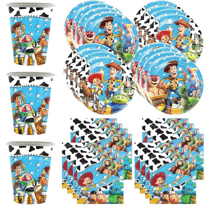 Toy Story Party Decorations Cup Plate Napkin Slap Bracelet Cake Topper Birthday Party Favors Reward Prizes Party Supplies