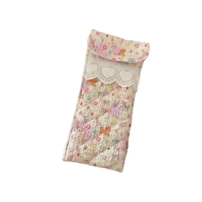 Stylish Quilted Glasses Holder Cute Kawaii Pouch Soft and Fun for Sunglasses and Eyeglasses