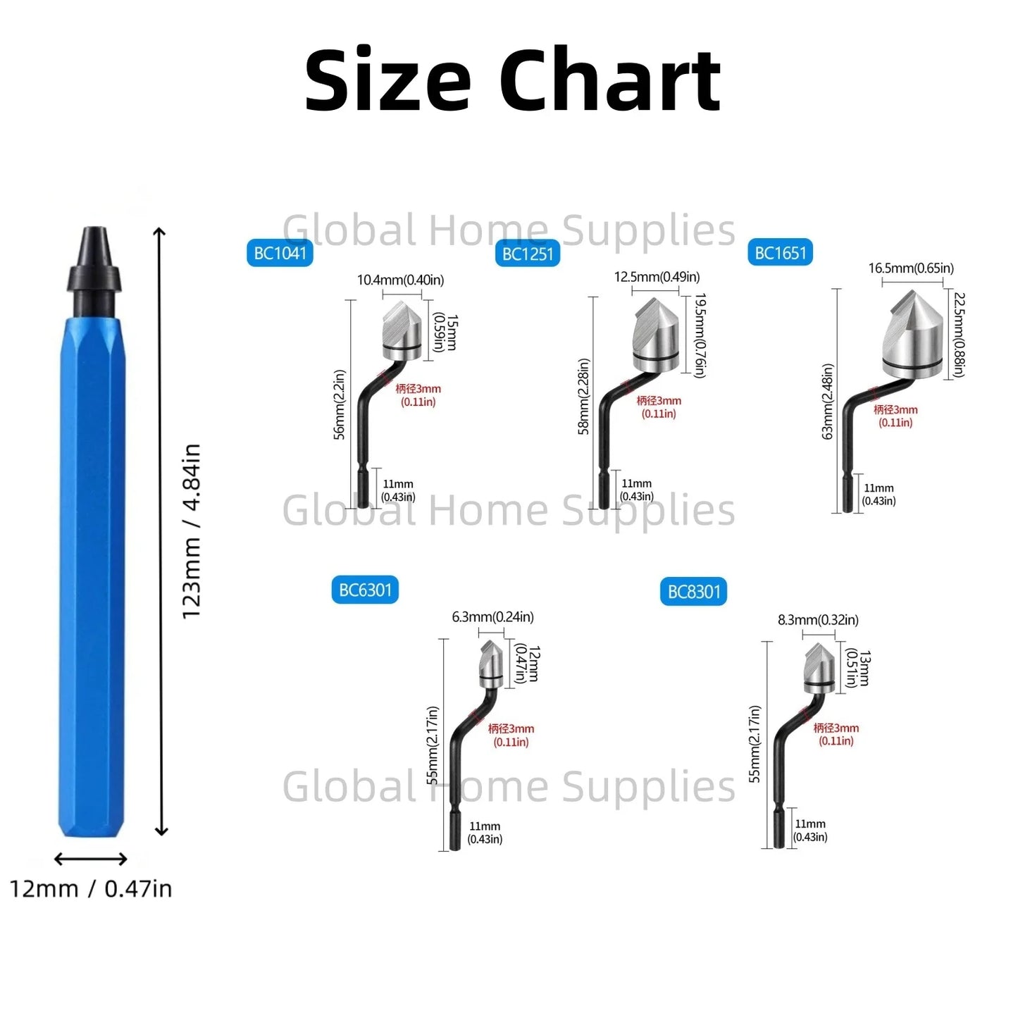 Deburring Trimming Tools RB1000 with Countersunk Chamfer Cutter BC6301/BC8301/BC1041/BC1651 Hand Carving Sharpen Trimmer