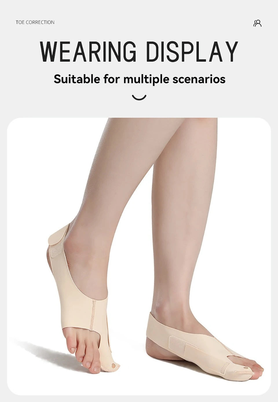 GOBYGO 1Pcs Hallux Valgus Corrector Toe Separation Corrector Lightweight And Adjustable Wearable Shoes Ankle Support Men Women