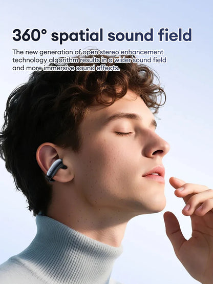 NEW Lenovo LES-108 Bone Conduction Earphones Open Ear Clip Wireless Earbuds Bluetooth 6.0 Sports Headphones with Mic Waterproof