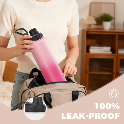 WATERSY 650ml Double Wall Thermal Bottle Stainless Steel Insulated Bottle with Handle Sports Water Bottle Vacuum Flask Keep Cold