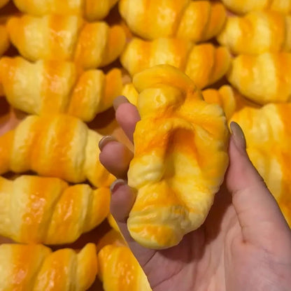 Simulation Croissant Bread Toast Squishy Fidget Slow Rebound Super Soft Cake Squeezing Office Stress Relief Relax Ornament